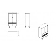 Двустворчатый шкаф витрина для посуды Larissa (Ларисса) lars-13