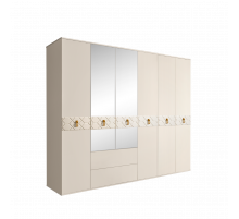 Шестистворчатый шкаф для одежды с ящиками и зеркалами Богемия Фарфале (Bogemia Farfalle) БМШ1/61 (Fа)